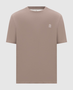 Brunello Cucinelli Beige T-shirt with logo print M0B138440