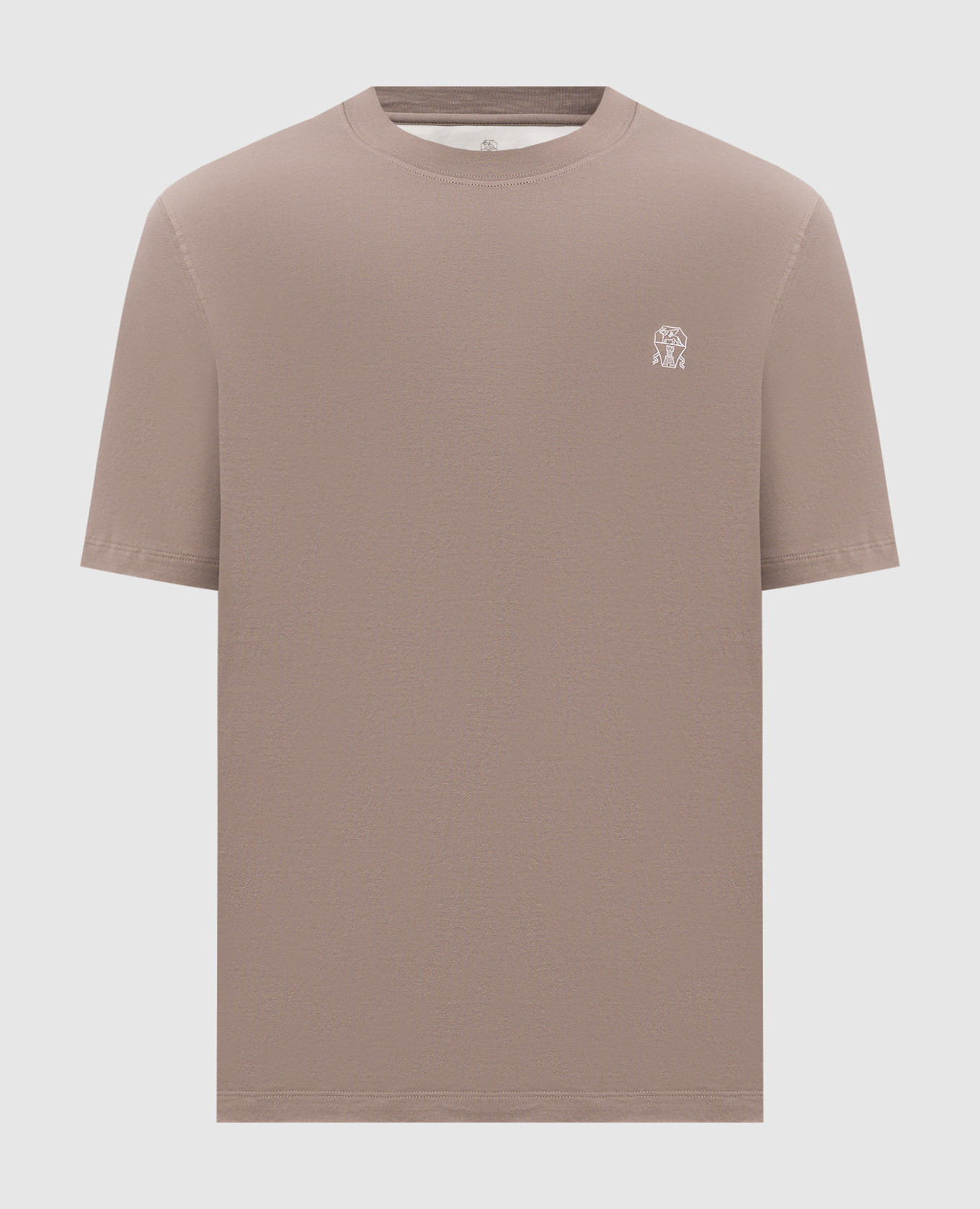 Beige T-shirt with logo print