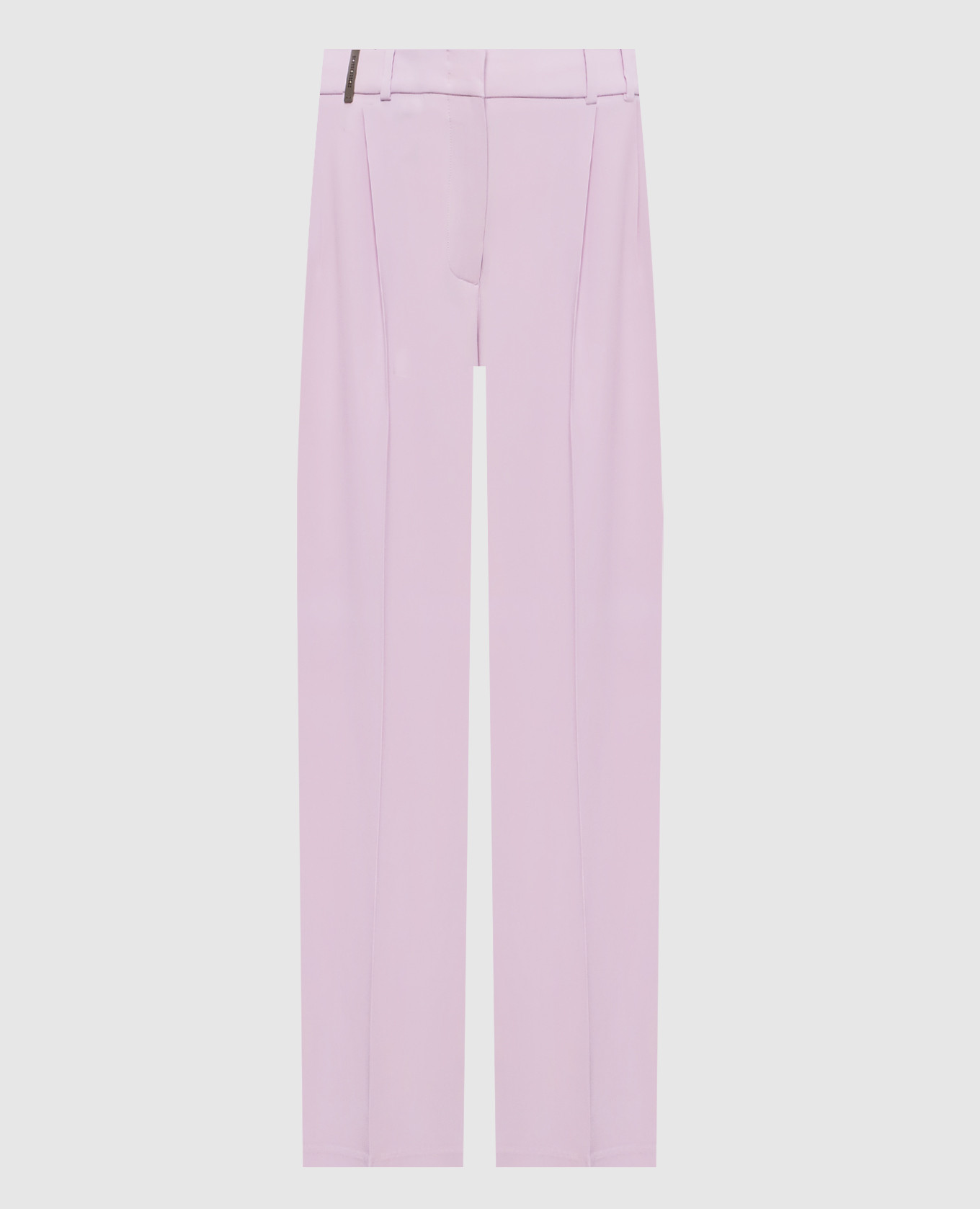 Purple pants with brand patch