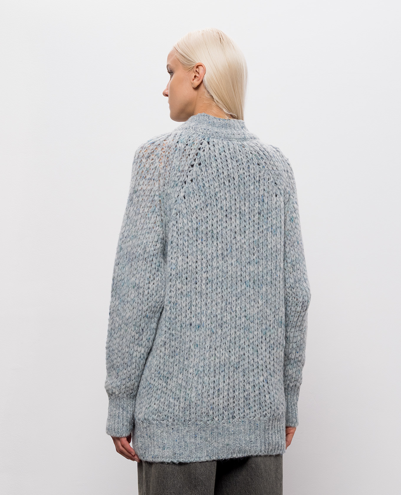 Blue alpaca wool cardigan Ermanno Scervino Life 4