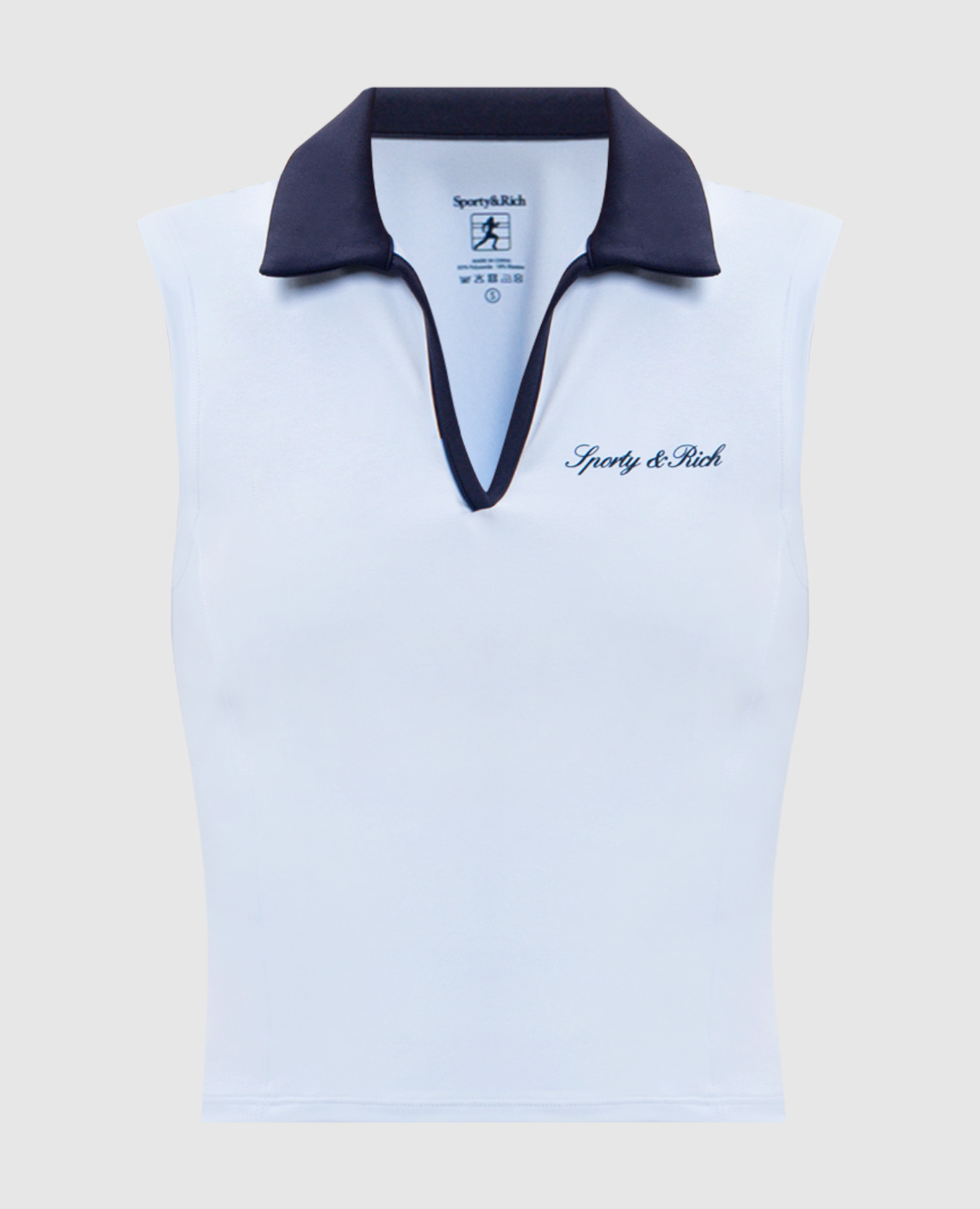 Blue top with polo collar
