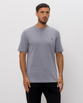 Brunello Cucinelli Gray T-shirt with logo print M0B138440