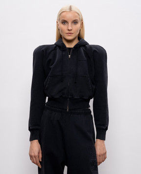 Vetements Black cropped sports jacket with accent shoulders WE76ZU508B