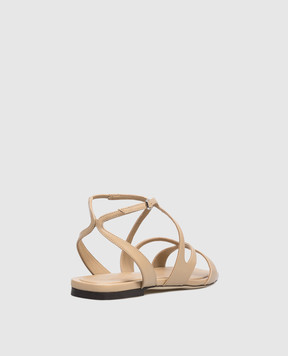 Jimmy Choo Beige leather sandals Ayla AYLAFLATNAP