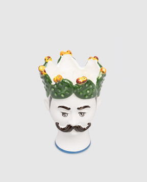 Les Ottomans Figs Man decorative candle in a ceramic candle holder HEADCANDLESFM