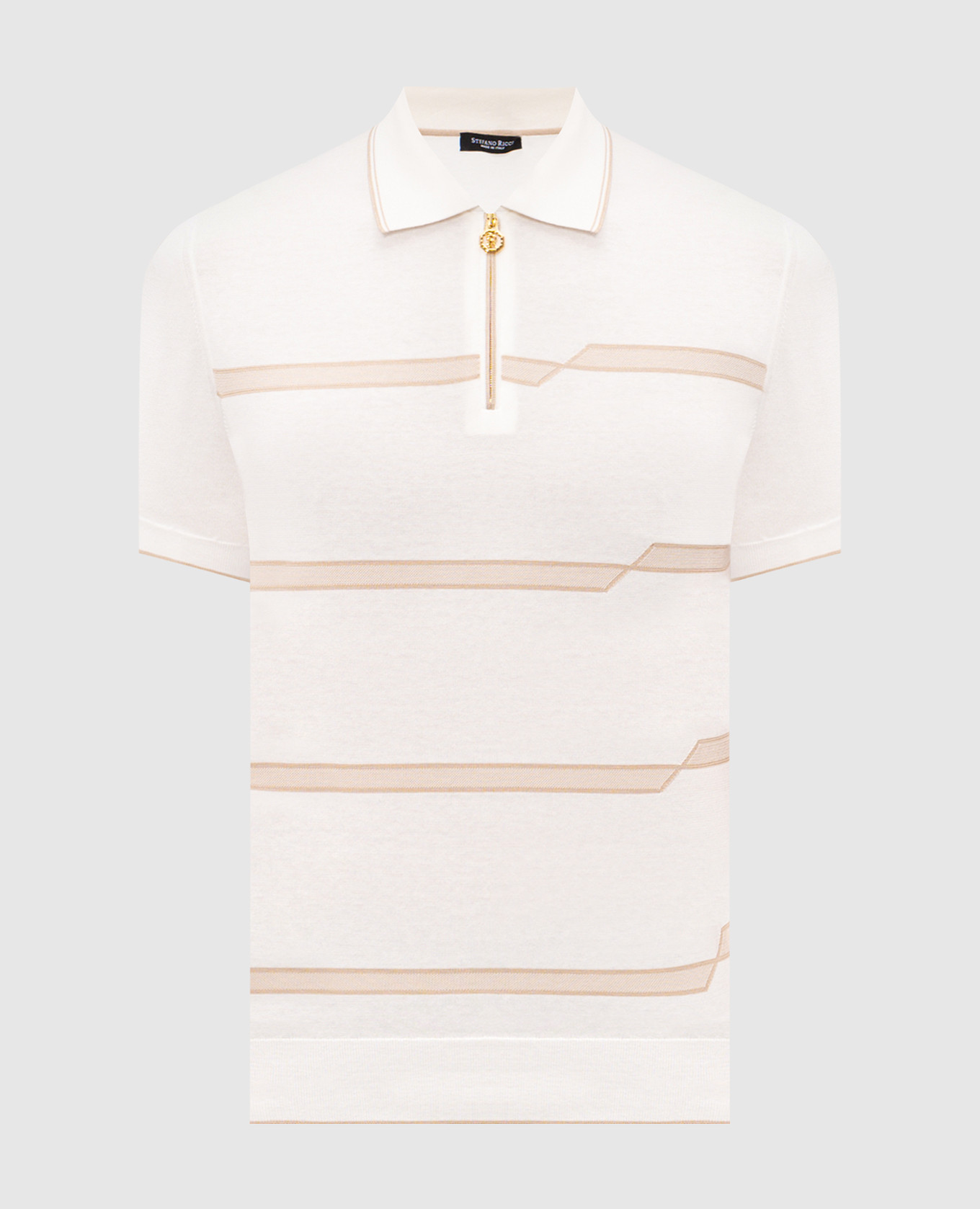 White striped polo shirt