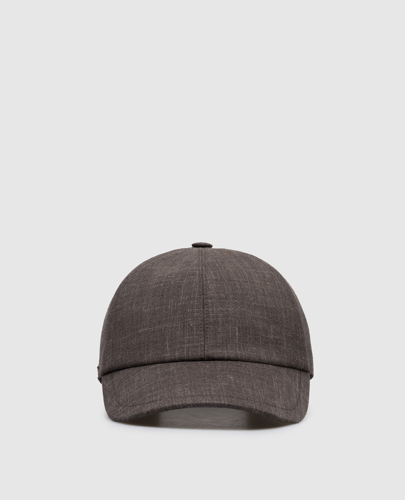 Brown wool, silk and linen cap