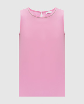 Peserico Pink silk top with monil chain S08893D07325