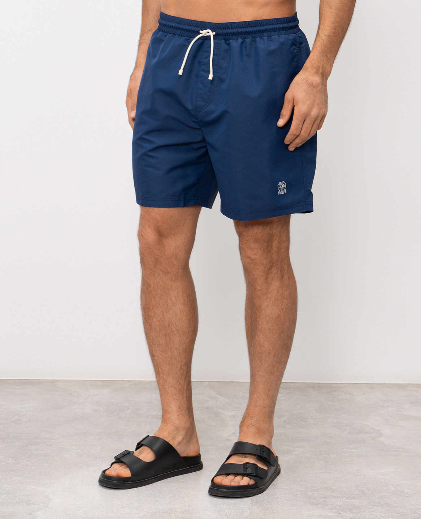 

Blue swim shorts with embroidered logo Brunello Cucinelli