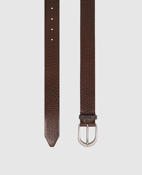 Brunello Cucinelli Brown leather belt with monil chain M0JUMC31GP