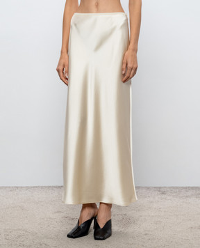 JOSEPH Beige Isaak silk skirt JF009949