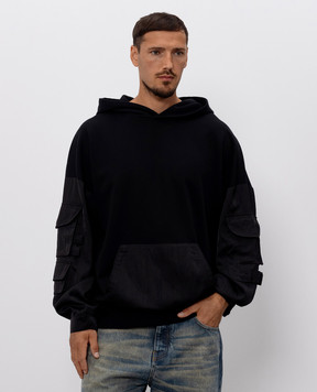 Balmain Black hoodie HH1JT280BD59