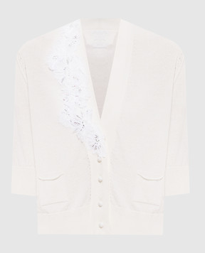 Ermanno Scervino White cardigan with applique D485N310APCTYOJ