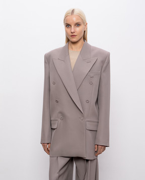 Thierry Mugler Gray double-breasted wool jacket 26S1VE04961019