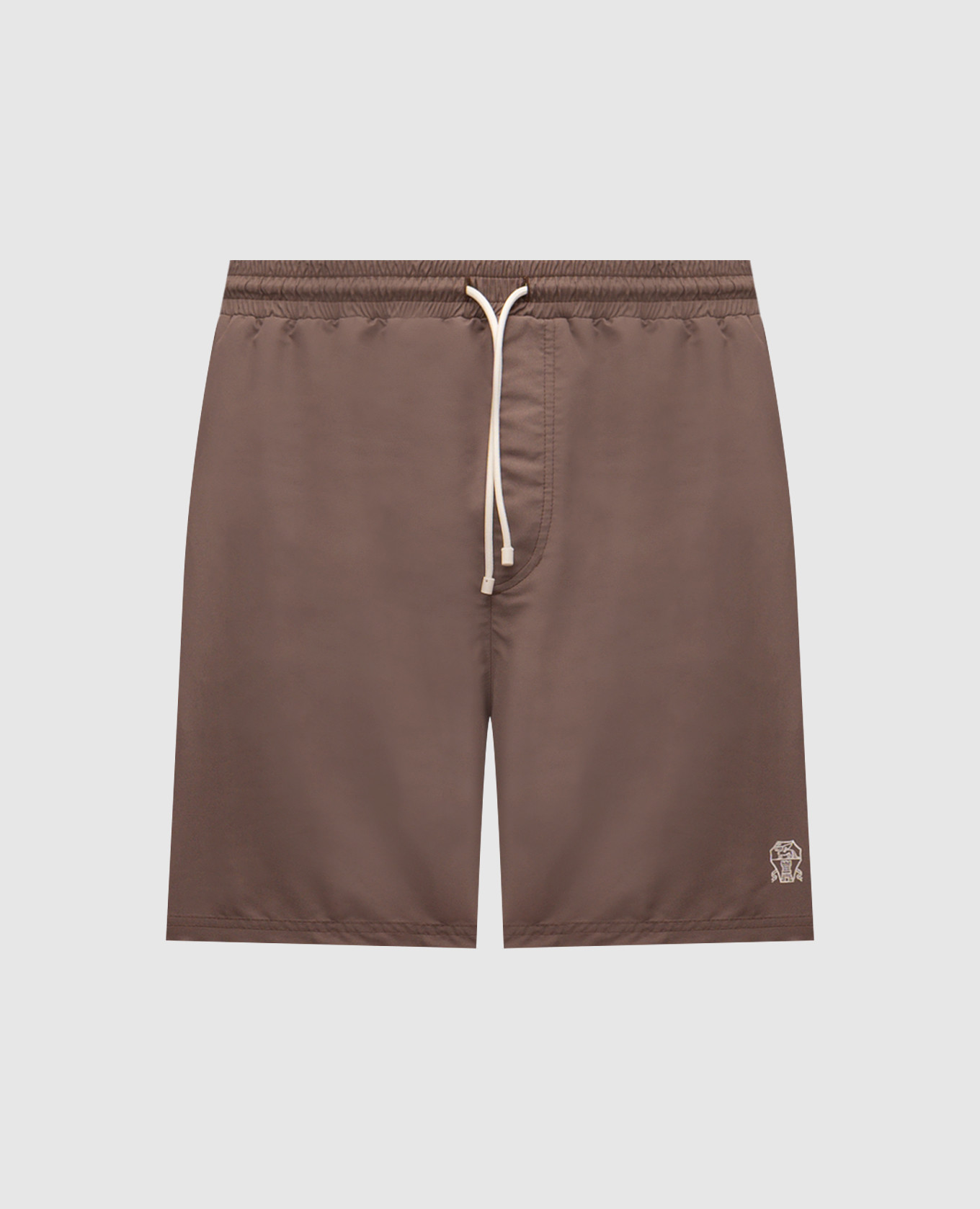 

Brown swim shorts with logo emblem Brunello Cucinelli