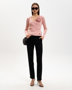 Twinset Pink ribbed cardigan and top set 261AP3105