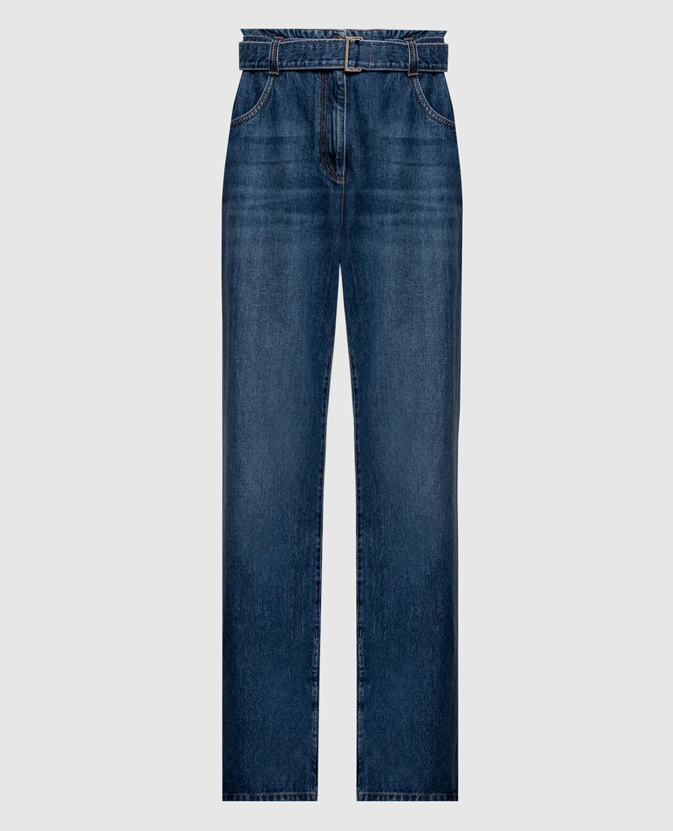 Blue jeans with a belt Brunello Cucinelli