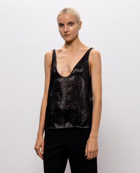 Tom Ford Black silk top with lurex TS2179FAX1892
