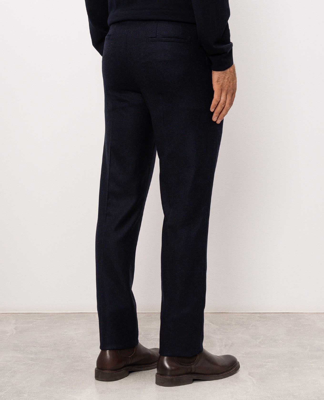 Blue wool and cashmere pants Enrico Mandelli 4