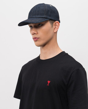 Ami Paris Blue denim cap with patch UCP281DE0122