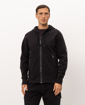 C.P. Company Black sports jacket with logo patch MSS716M005086W
