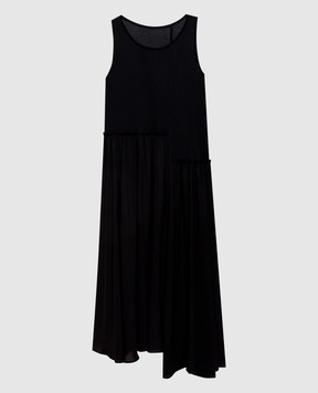 Y`S Yamamoto Black dress with ruffles YKD14802