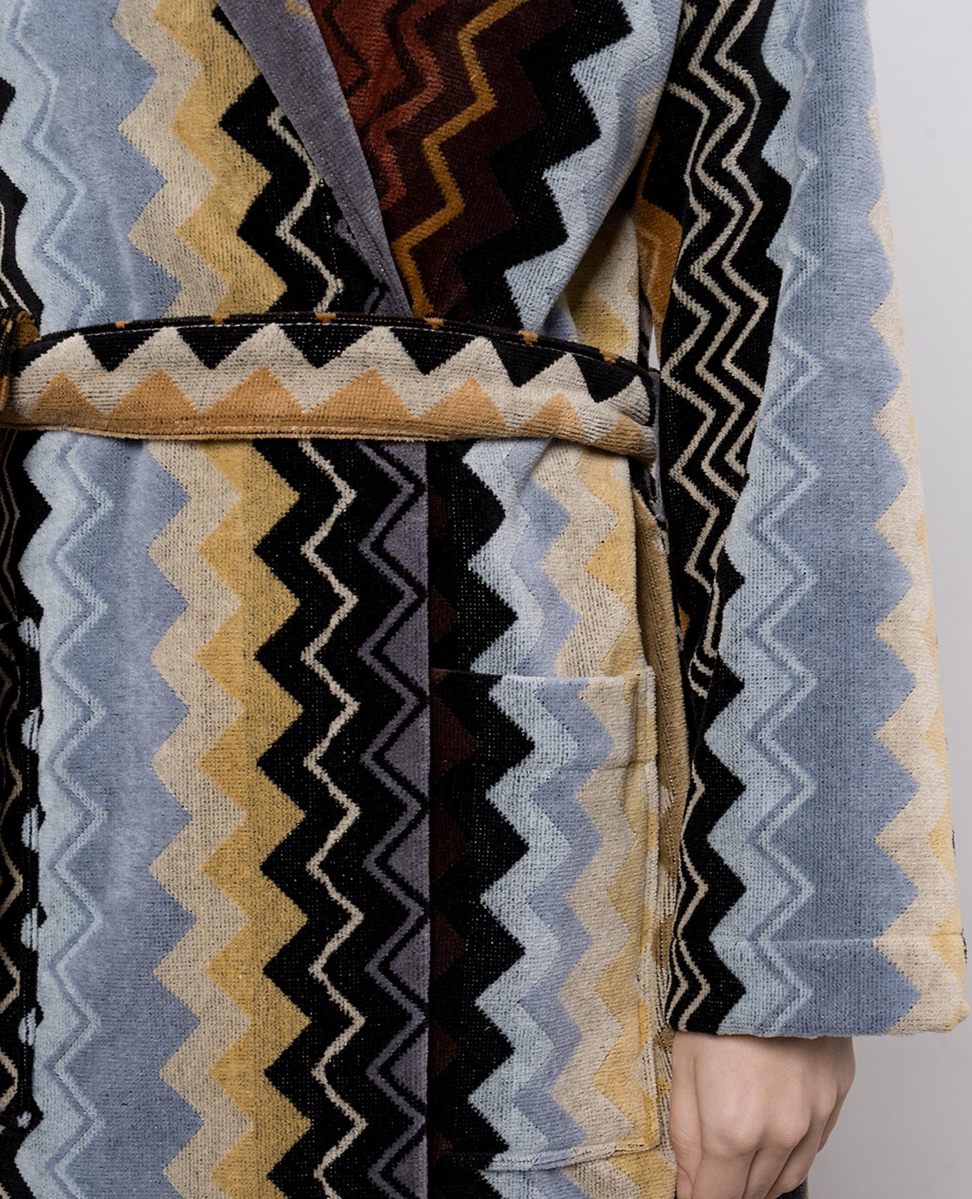 

Brown terry long robe Giacomo with pattern Missoni Home
