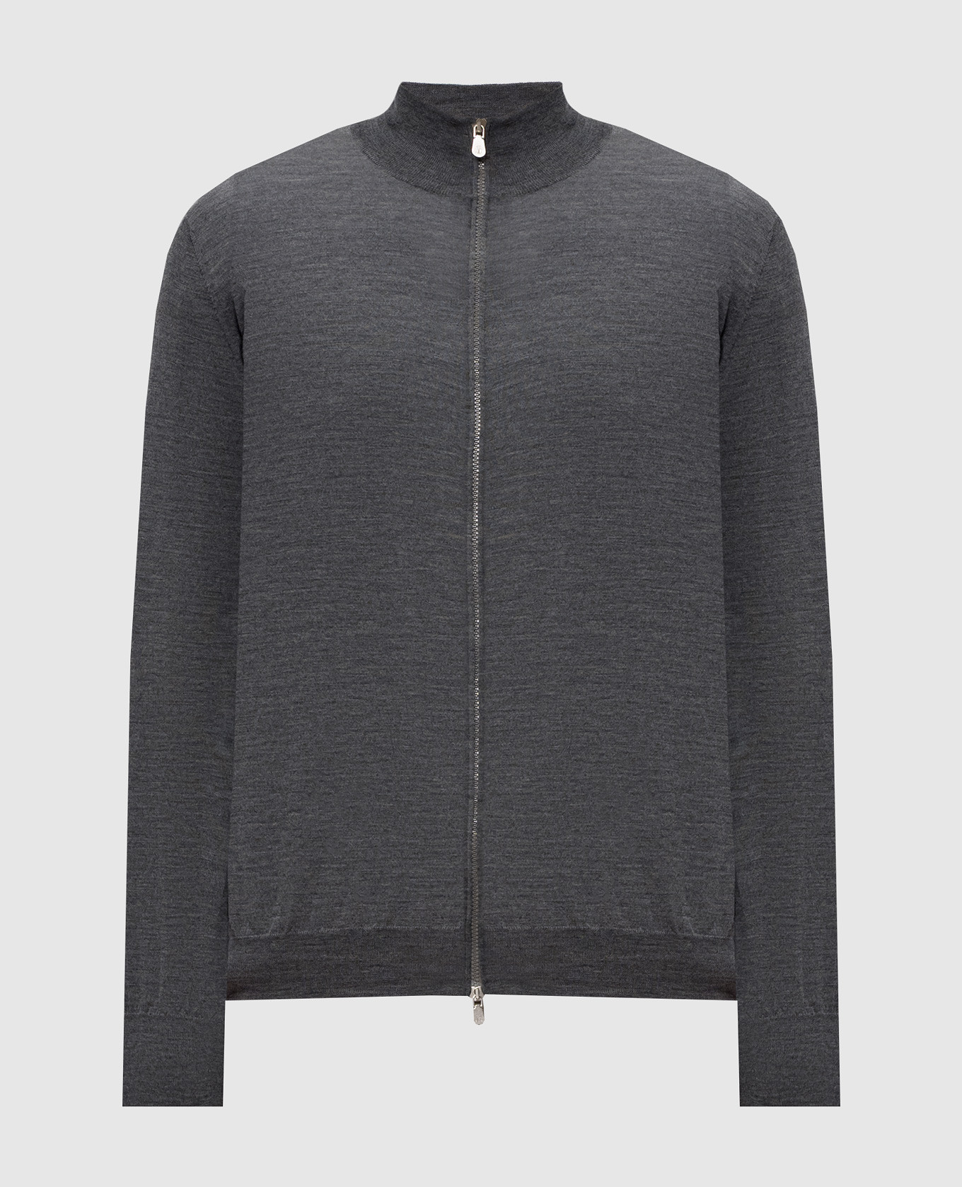 Grey wool and cashmere cardigan