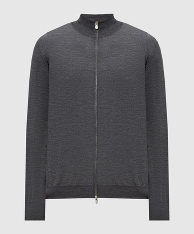 Graue Strickjacke aus Wolle und Kaschmir