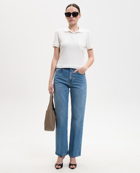 Victoria Beckham White polo with linen 1226JTP007241A