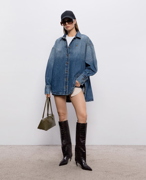 The Attico Blue denim shirt with a worn effect 261WCB00068DDD122AA