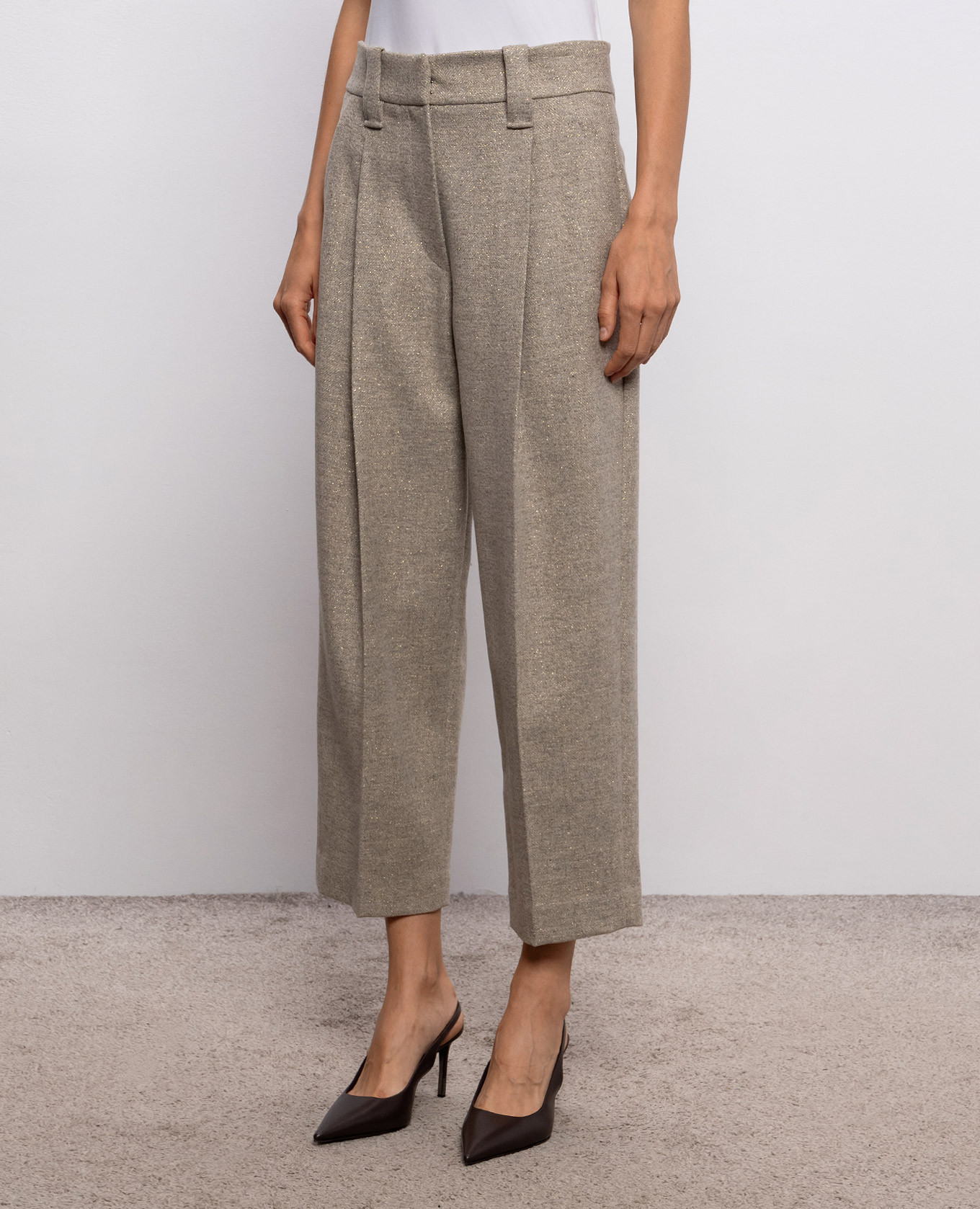Beige wool pants Brunello Cucinelli 3