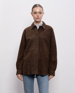 Toteme Brown suede shirt jacket 261WRT0707LE0200