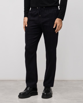 Dolce&Gabbana Blue pants with logo patch GP147TFCTAB