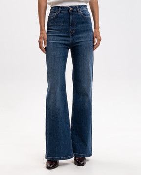Twinset Blue flared jeans with patch 262TP2560