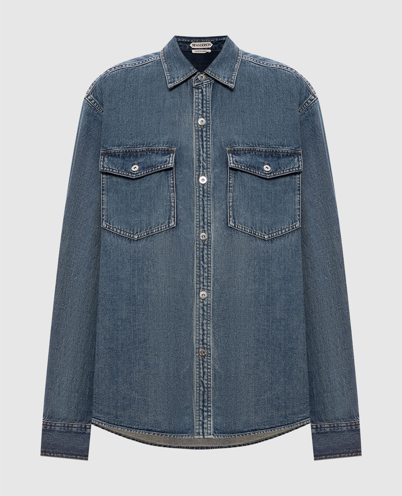 Blue denim shirt with patch