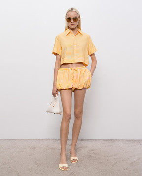 Simkhai Addie Bubble Yellow Check Shorts 3264016SW