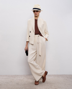 Brunello Cucinelli Beige linen pants MH126P9207