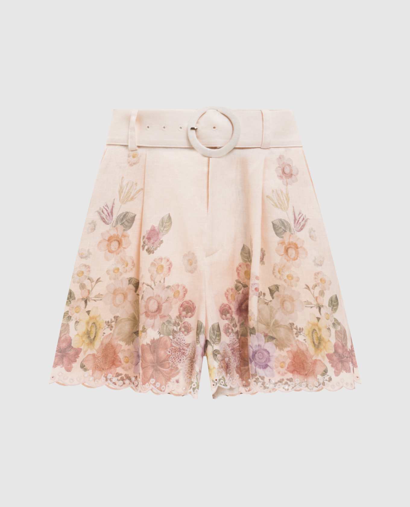 

Beige printed linen shorts Twinset
