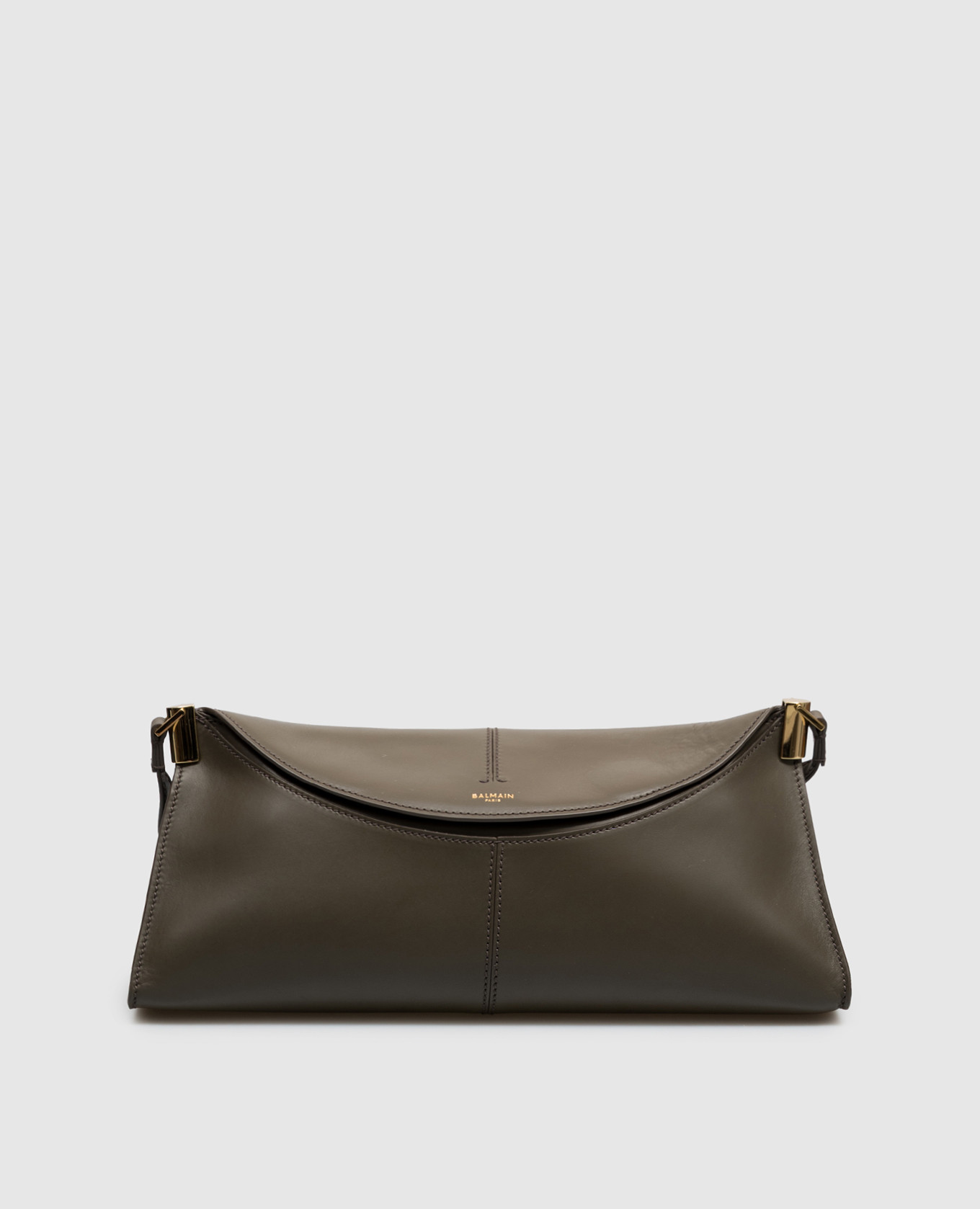 Brown leather trapezoid bag 64-83