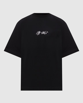Off-White Black T-shirt with embroidered logo 44MAA120F26J011