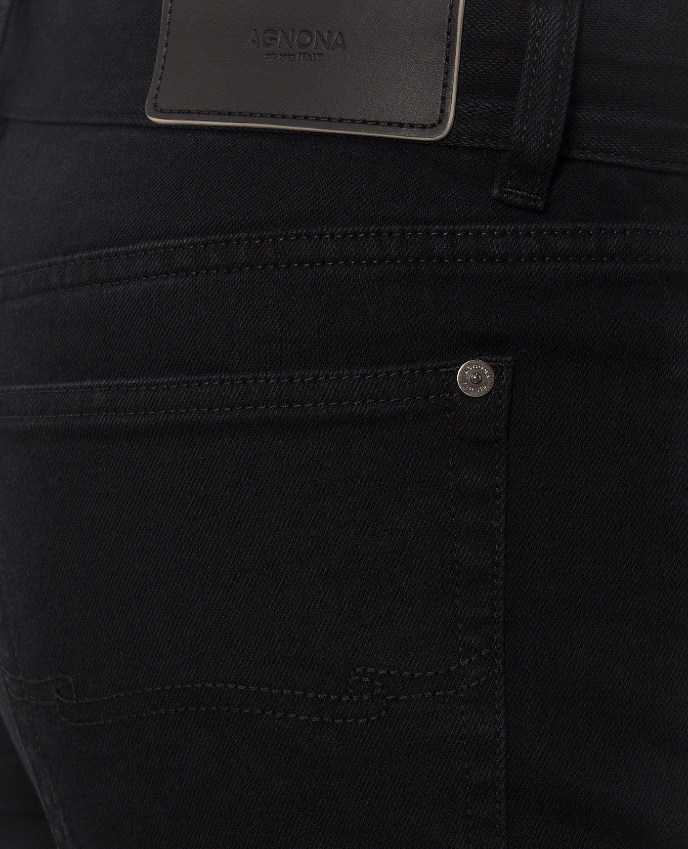 Black jeans with logo patch Agnona 5