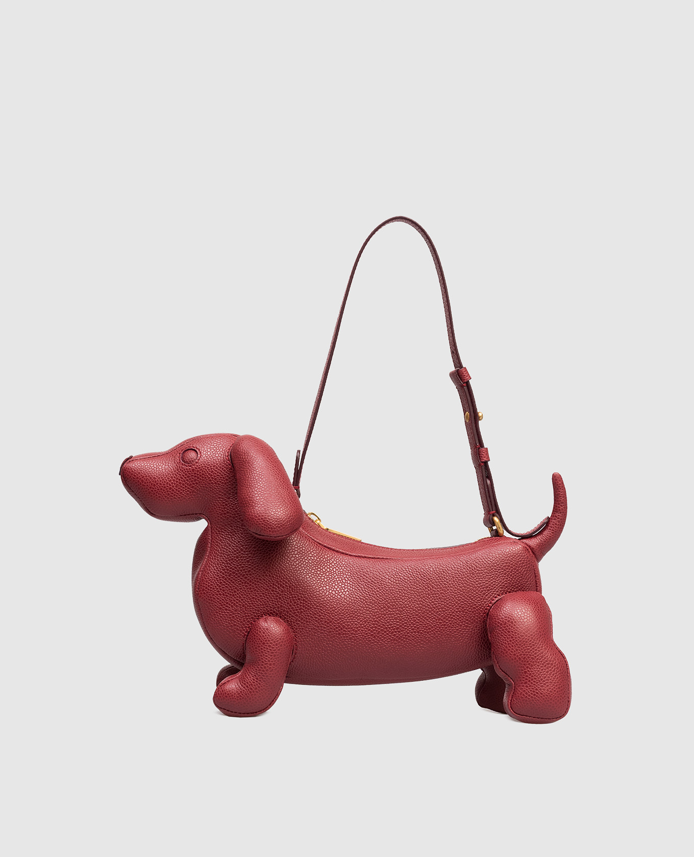 

Pebble Grai Baby Hector burgundy baguette bag Thom Browne