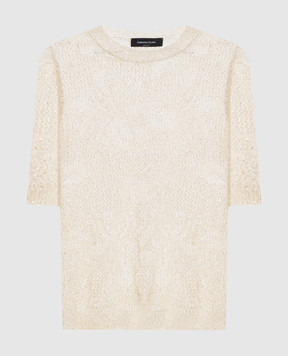Fabiana Filippi Ivory openwork top with sequins MAD276F131D864