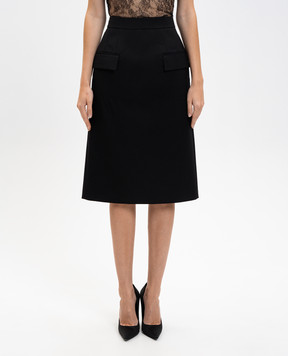 Alexander McQueen Black wool pencil skirt 848846QJAFK