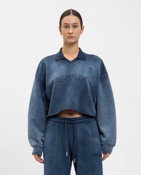 Off-White Blue polo sweatshirt with logo 2BA07BF25FLE004