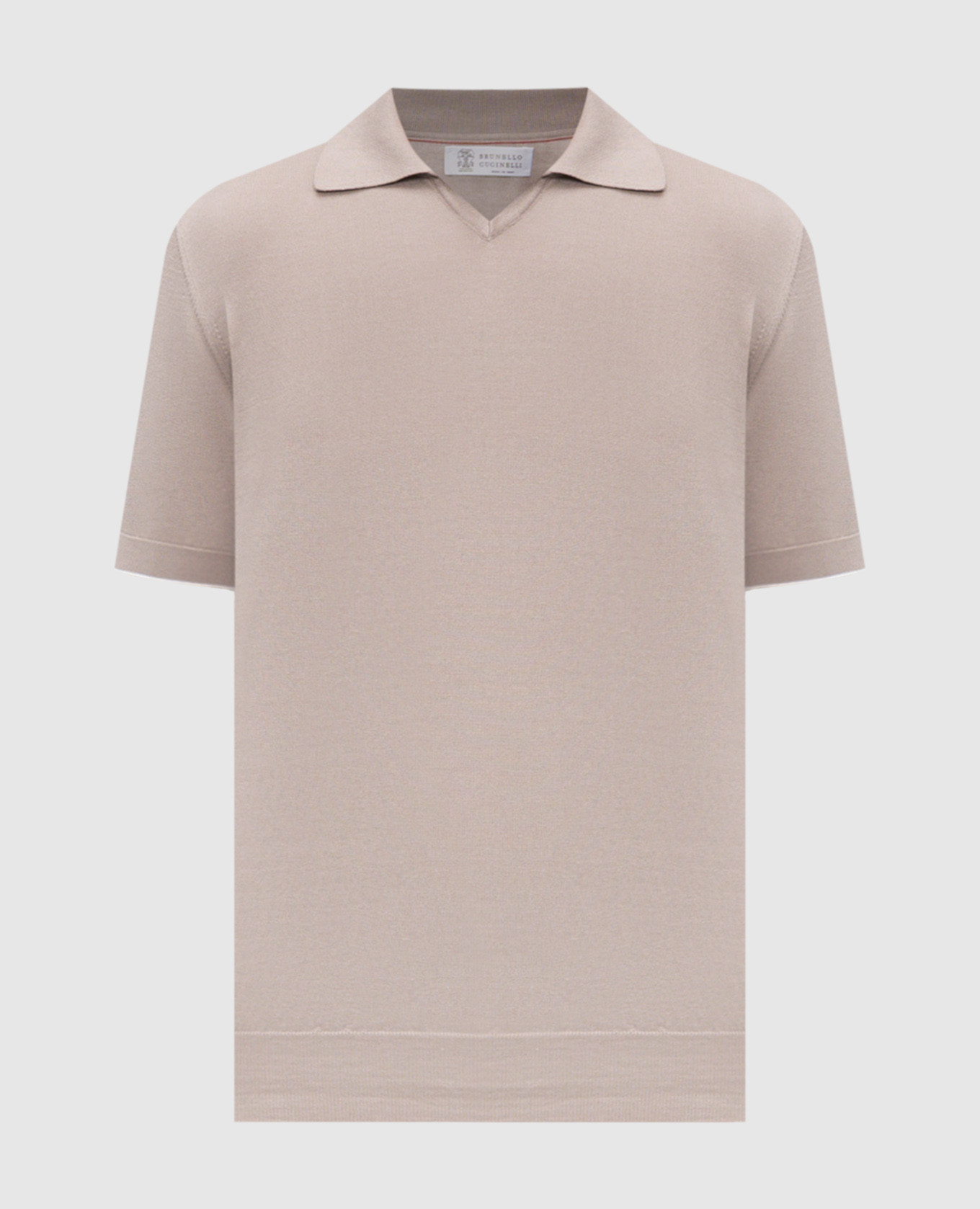 Beige polo collar t-shirt