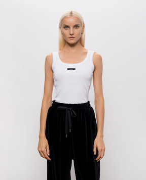 Dolce&Gabbana White ribbed T-shirt F8W51TFU7AV