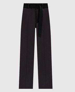 Maison Margiela MM6 Purple wool pants with belt S62KB0251M35622