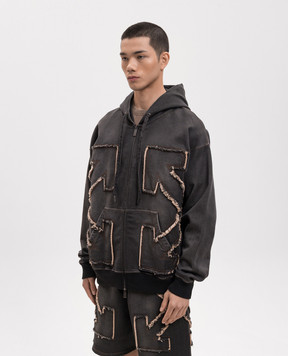 Off-White Grey sports jacket with logo patch 44MBE015S26D001
